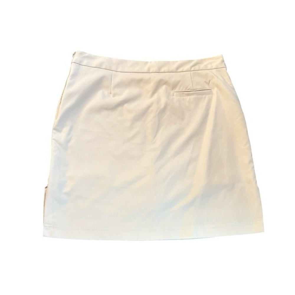 Callaway Pleated Golf Skort 10 Beige Sporty Tennis Pickleball Zip Pockets Preppy - Picture 2 of 11